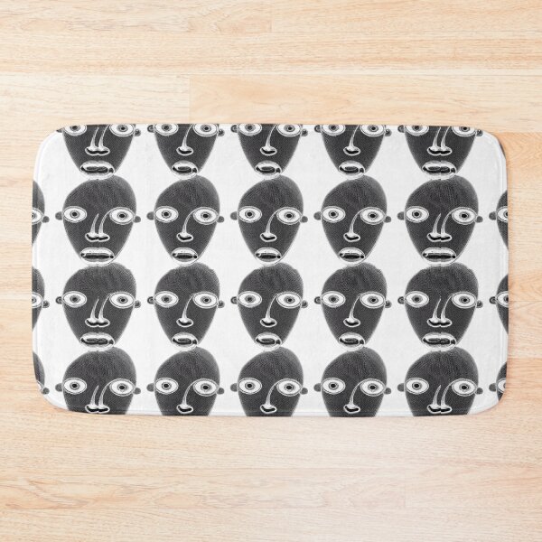 Item preview, Monochrome Abstract Faces seamless Pattern in Surrealist Style designed and sold by MrDRK1536.