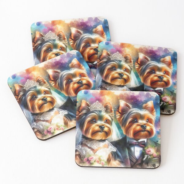 Item preview, Just Married Yorkshire Terrier, Yorkie Couple designed and sold by Wags & Tails.