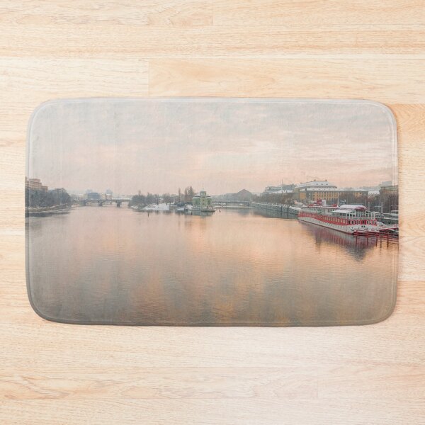 Item preview, Winter Sunrise Over Stvanice Power Plant designed and sold by rawshutterbug.