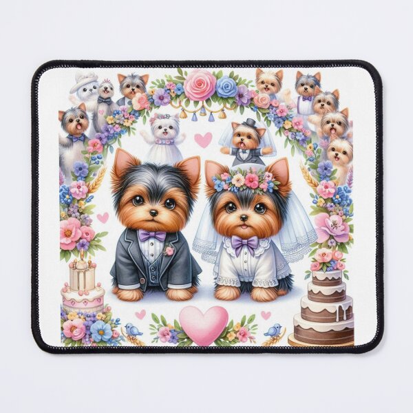 Item preview, Just Married Yorkshire Terrier Yorkie Couple designed and sold by Wags & Tails.