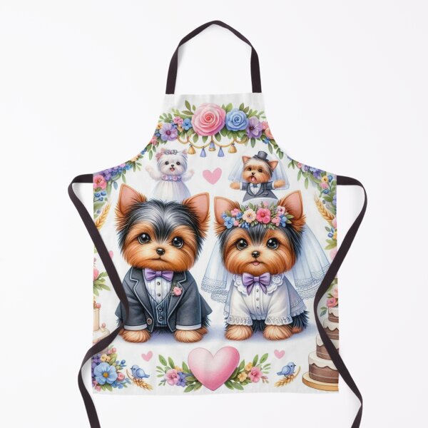 Artikelvorschau, Frisch verheiratetes Yorkshire Terrier Yorkie Paar entworfen und verkauft von Wags & Tails.