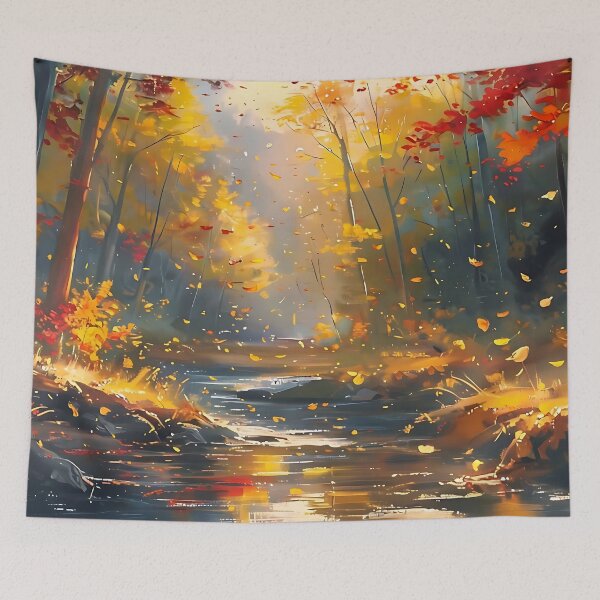 Item preview, Peaceful Stream in Autumn : Enchanting Fall Landscape designed and sold by UniGift.
