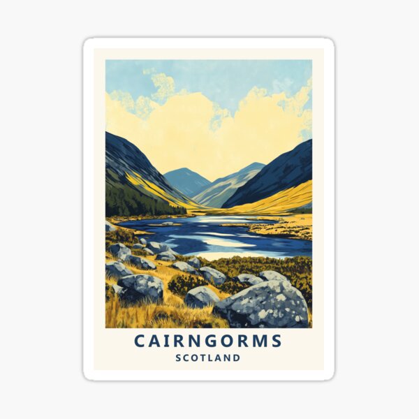 Item preview, Cairngorms, Scotland travel poster designed and sold by JJAArt.