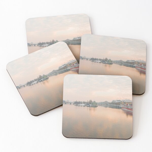 Item preview, Winter Sunrise Over Stvanice Power Plant designed and sold by rawshutterbug.