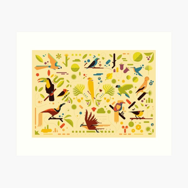 Tropical Symphony: Exotic Birds Art Print