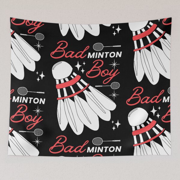 Item preview, Bad Boy Badminton Boy - Red on Black Version - Funny Puns Sport Men Shuttlecock designed and sold by Millusti.