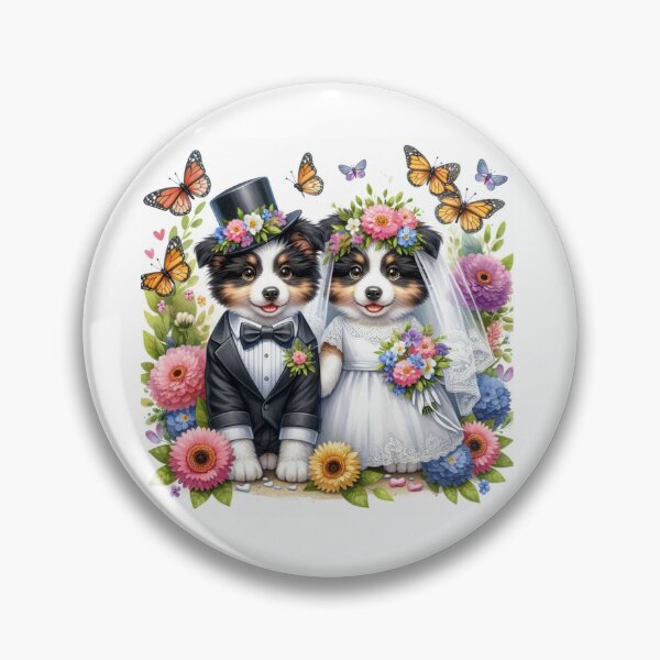 Item preview, Just Married Border Collie Couple designed and sold by Wags & Tails.
