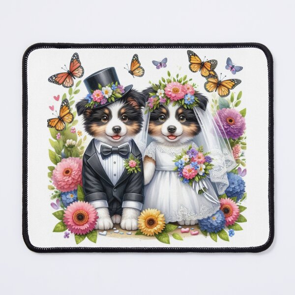 Item preview, Just Married Border Collie Couple designed and sold by Wags & Tails.