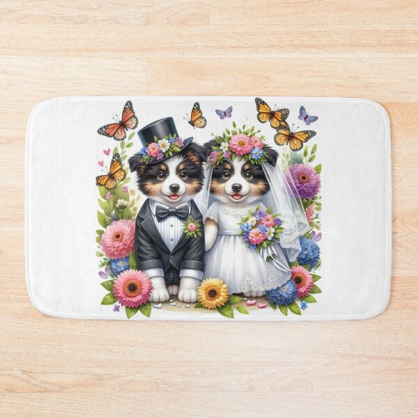 Item preview, Just Married Border Collie Couple designed and sold by Wags & Tails.