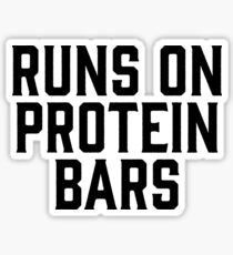 Runs On Protein Bars ~ Gym Fitness Sports Sticker