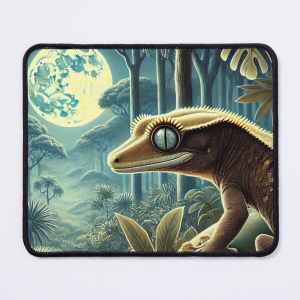 Item preview, Crested Gecko at Night: Enchanted New Caledonian Forest designed and sold by NocturnalNook.
