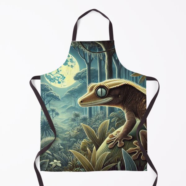 Item preview, Crested Gecko at Night: Enchanted New Caledonian Forest designed and sold by NocturnalNook.