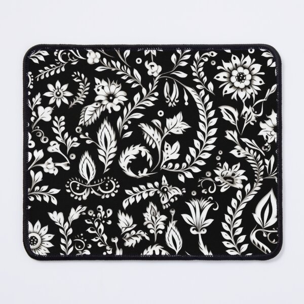 Item preview, Intricate Black and White Floral Motifs from Gujarat designed and sold by 21 Dragonflies.