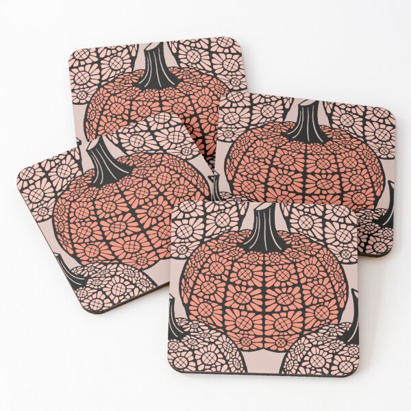 Item preview, Cottage core Pink pumpkins with black lace  designed and sold by Inkworthy.