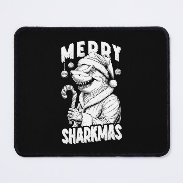 Item preview, Merry Sharkmas Funny Shark Santa Claus Candy Cane Christmas designed and sold by GrandeDuc.