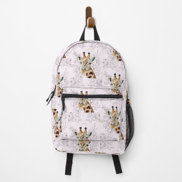 Item preview, Pretty pink floral giraffe animal print artwork designed and sold by HICmerchandise.
