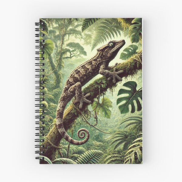 Item preview, Vibrant Gargoyle Gecko in Tropical Foliage - New Caledonia Wildlife Art  designed and sold by NocturnalNook.