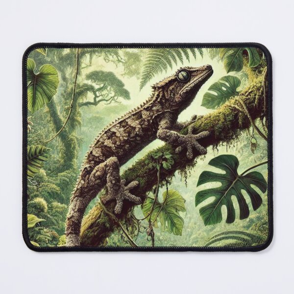 Item preview, Vibrant Gargoyle Gecko in Tropical Foliage - New Caledonia Wildlife Art  designed and sold by NocturnalNook.