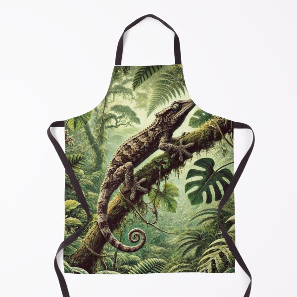 Item preview, Vibrant Gargoyle Gecko in Tropical Foliage - New Caledonia Wildlife Art designed and sold by NocturnalNook.