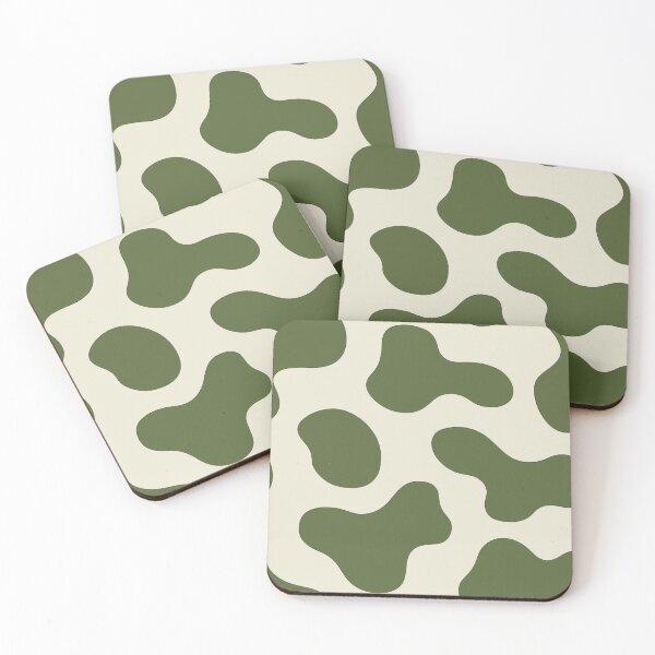 Item preview, A cowhide pattern design in olive green and beige. designed and sold by HEMRO.