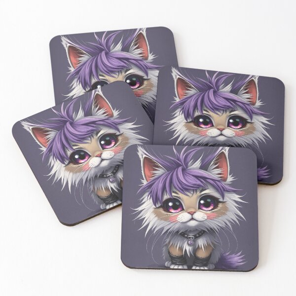 Item preview, Kitten punk with violet hair designed and sold by AnnArtshock.