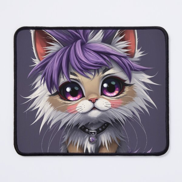 Item preview, Kitten punk with violet hair designed and sold by AnnArtshock.
