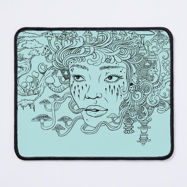 Item preview, forest goddess with mushrooms and trees and creatures  designed and sold by AZTECartoon.