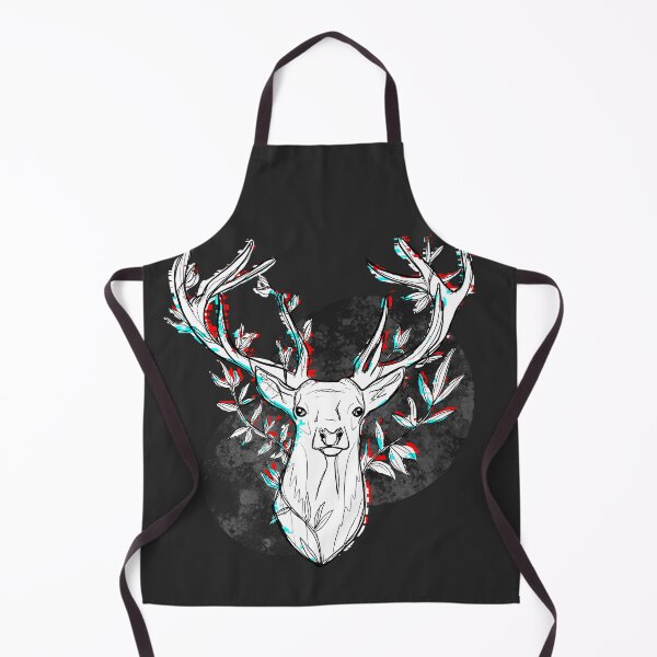 Item preview, Fading Away - Glitching Abstract Deer Illustration in Black and White designed and sold by KimVanG.