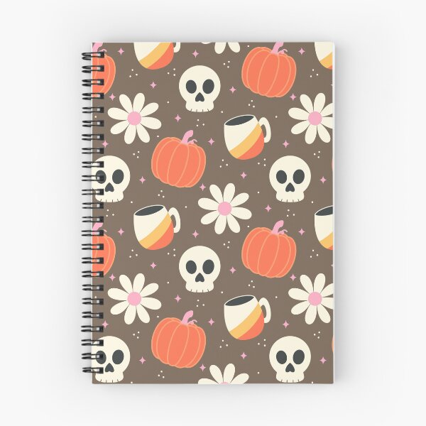 Item preview, Pumpkin Skull Cuppa Flower Pink on light Brown designed and sold by Guided by Light Art.