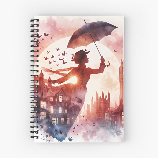 Aperçu de l'œuvre Mary Poppins survolant Londres créée et vendue par JosieandRose.