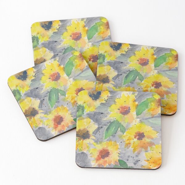 Item preview, Abstract sunflowers on a grey day designed and sold by CindyGetsArty.