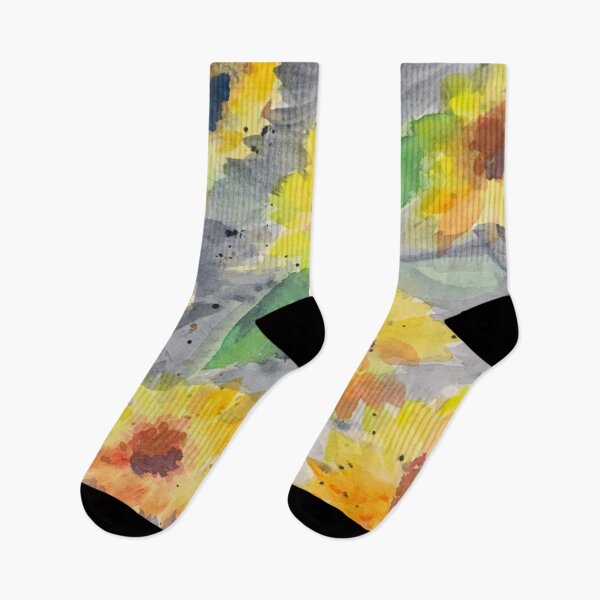 Item preview, Abstract sunflowers on a grey day designed and sold by CindyGetsArty.