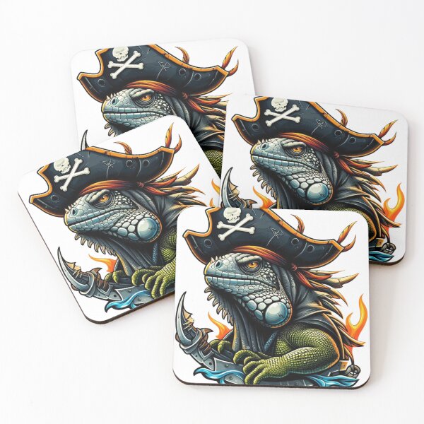 Item preview, Swashbuckling Iguana Pirate: A Fiery Fantasy Illustration designed and sold by Aqmean.