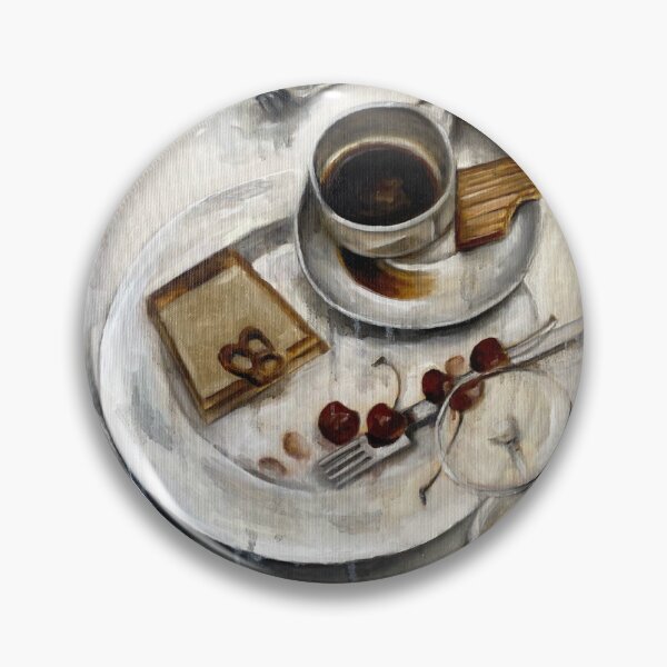 Item preview, Oil painting "Still life with coffee and cherries" designed and sold by Oksana Khavro.