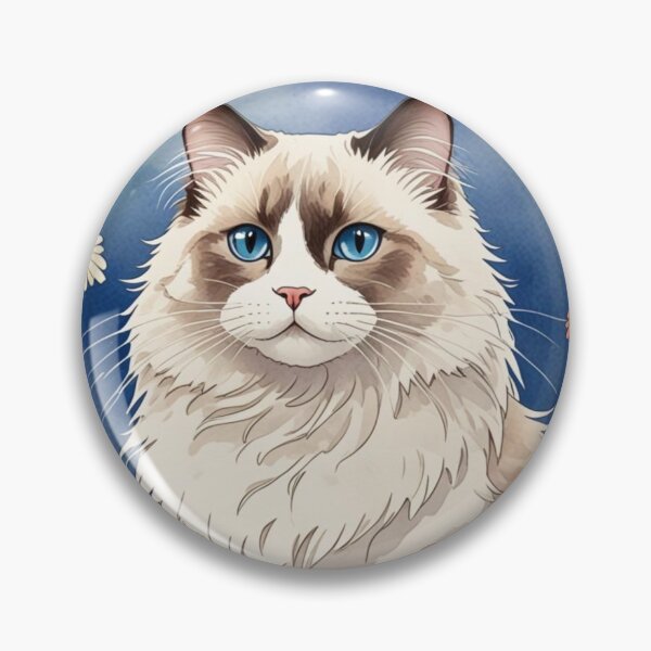 Item preview, Cute Ragdoll Cat, Floral Kitten for Animal Lovers Fun designed and sold by LunarFern.