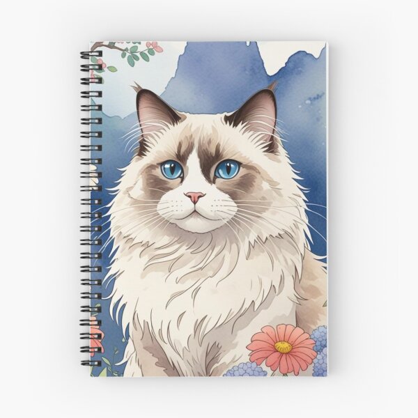 Item preview, Cute Ragdoll Cat, Floral Kitten for Animal Lovers Fun designed and sold by LunarFern.