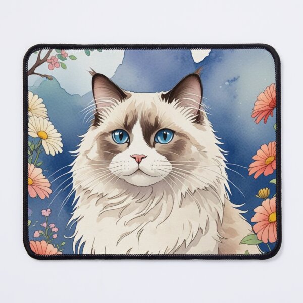 Item preview, Cute Ragdoll Cat, Floral Kitten for Animal Lovers Fun designed and sold by LunarFern.
