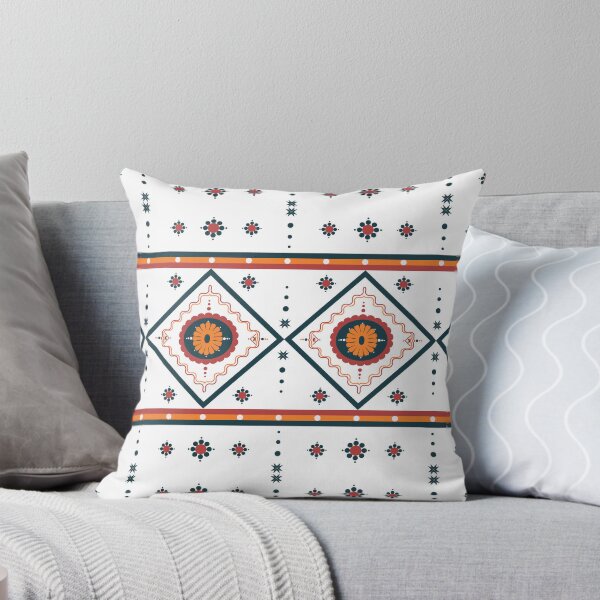 Item preview, Geometric Folk Art Pattern Style White designed and sold by PolkaStudio.