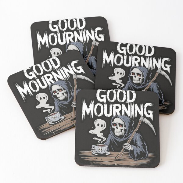 Item preview, Good Mourning, Grimm Reaper Coffee Morning designed and sold by FocusedPatterns.