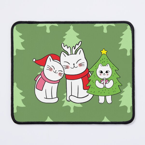 Item preview, Three white cats celebrating Christmas designed and sold by BritishDelights.