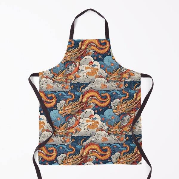 Item preview, The golden dragon swaying in the wind seamless pattern designed and sold by NarinJintana.