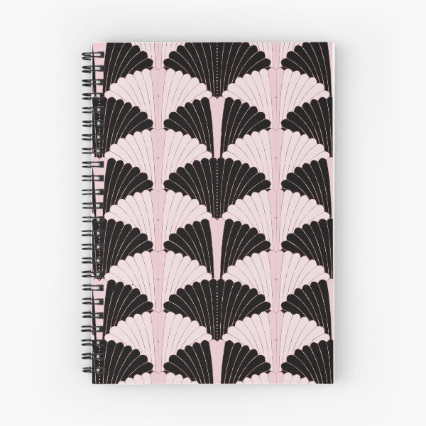 Item preview, Art Deco pattern in very light pink with black and rose gold accents designed and sold by Sandra Brezina.