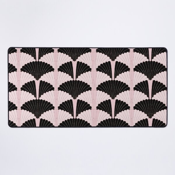 Aperçu de l'œuvre Motif Art Déco tout en rose clair avec des accents noirs et or rose créée et vendue par Sandra Brezina.
