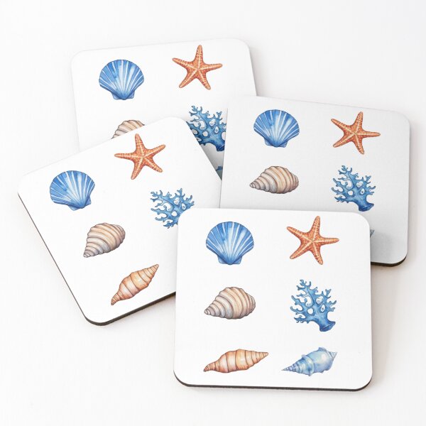 Item preview, Coastal Sea Shells Treasure Ocean Watercolor Seashells Pack designed and sold by SOUFIANE1991.