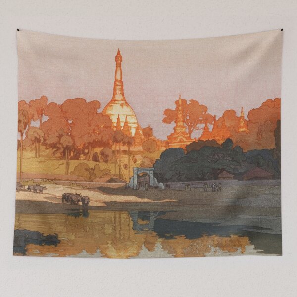 Item preview, Golden Pagoda in Rangoon by Yoshida Hiroshi designed and sold by Takeda-art.