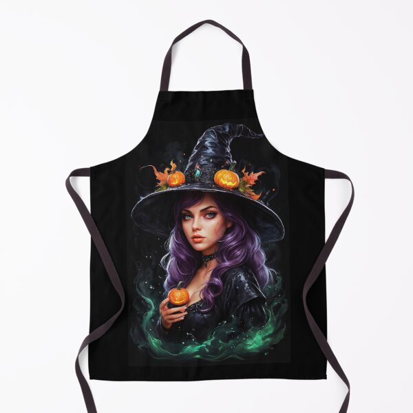 Item preview, Charming witch in sea mist with a pumpkin in hand designed and sold by CamillaCreation.