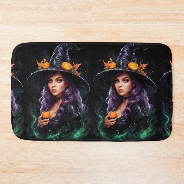 Item preview, Charming witch in sea mist with a pumpkin in hand designed and sold by CamillaCreation.