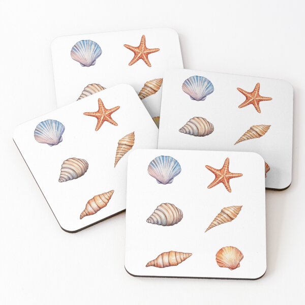 Item preview, Coastal Sea Shells Treasure Ocean Watercolor Seashells Pack designed and sold by SOUFIANE1991.
