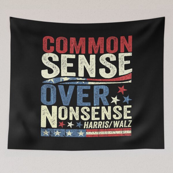 Item preview, Common Sense Over Nonsense harris walz 2024 designed and sold by PrettyInk.