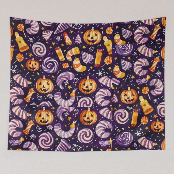 Item preview, Halloween skeleton purple pumpkin spooky  designed and sold by cocomelon168.
